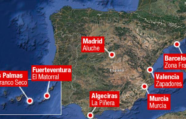 Situación Geográfica actual de los CIE en España
